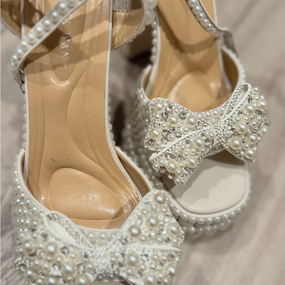 Azalea Wang Pearl and Rhinestone Embellished Heels - Picture 2 of 4